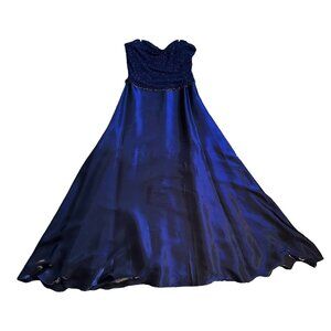 Scott McClintock Shimmery Navy Blue Formal Dress